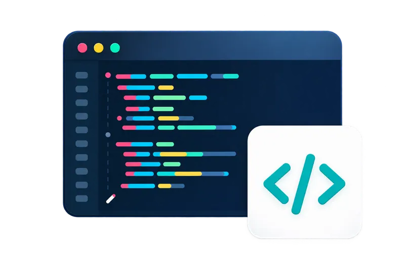 Code editor window with custom HTML and JavaScript development