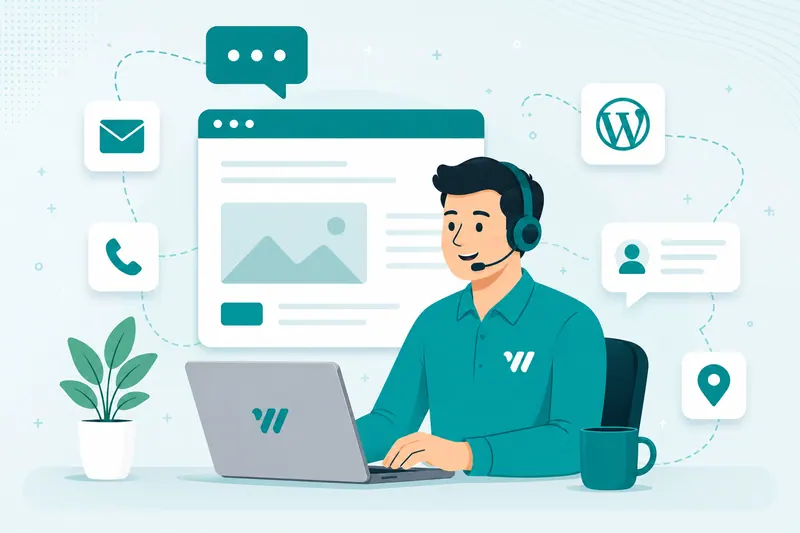 WebCentauri developer providing website support from a laptop